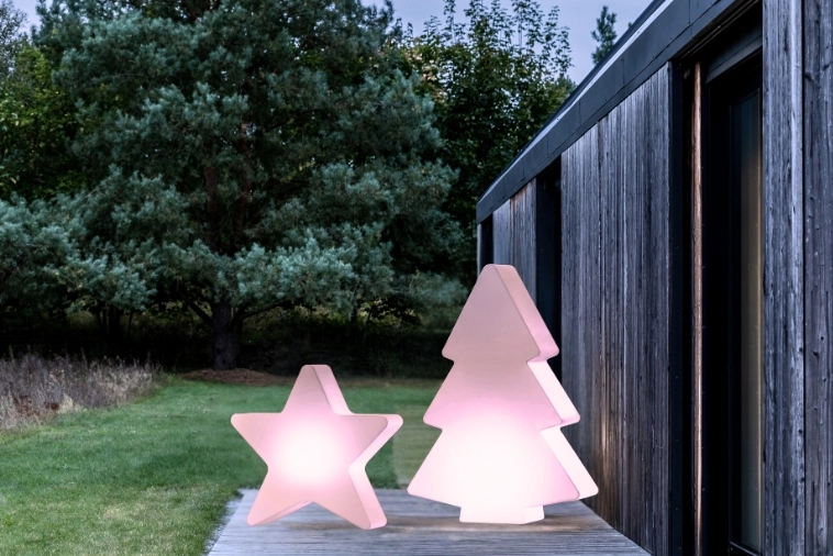 Ozdoby LED na zewnątrz choinka i gwiazda